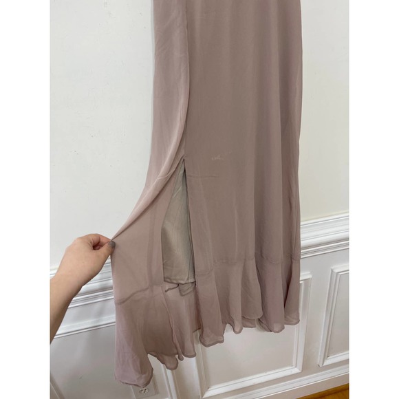 Show Me Your Mumu Claire Midi Dress Soft Beige Chiffon Small Boho Fully Lined - Picture 7 of 8